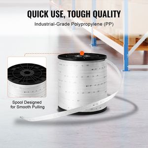 Cinta de poliéster para tracción de 3/4'' x 528 pies, tipo Mule, cuerda plana con capacidad de tensión de 2500 Lbf, cinta impresa para tracción de cables, paquete. - Product Image 4