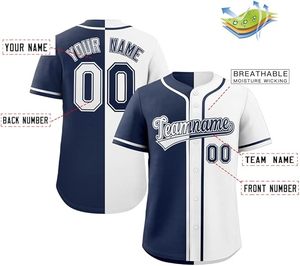 Custom Split Baseball Jersey Button Down Shirt Sports Personalized Stitched Name Number for Men/Women/Boy - Product Image 2