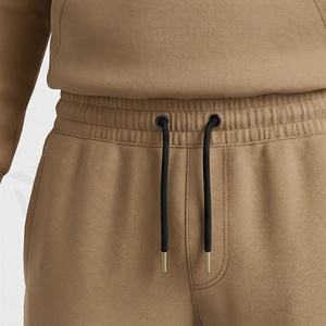 Survêtement kaki à capuche pour homme, sweat-shirt et pantalon de jogging à fermeture éclair intégrale, couleur unie, vêtements de sport décontractés avec poches latérales, tenue d'automne - Product Image 5