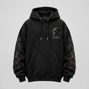 <b>Black</b> Panther Sublimation Design Oversized Hoodie with Streetwear Pullover <b>Sweatshirt</b> Regular Fit Men's Custom Apparel Wholesale - Product Image 2