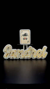 Pendentif en diamant plaqué or 14 carats LOGO personnalisé privé Nom en argent 925 Moissanite 3D Collier Lettre entièrement glacé Bijoux Hip Hop - Product Image 5