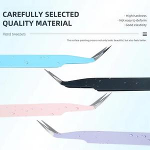Juego de Pinzas para Pestañas de Acero Inoxidable de Precisión, 8 Piezas, Puntas Inclinadas y Puntiagudas de Colores para Aplicación de Extensiones de Pestañas - Product Image 3