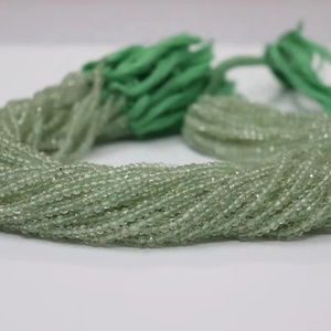 Cuentas Rondelle facetadas de amatista verde natural Hilo de gemas facetadas de amatista verde - Product Image 1