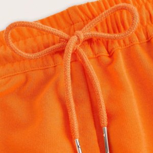 Shorts de Cintura Alta Amarillos de Punto, 100% Algodón, Resistentes al Viento, de Secado Rápido, con Cordón Ajustable, Cintura Elástica, Bolsillos Laterales, Casuales, para Mujer - Product Image 4