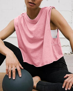 High Quality Custom Logo White Cotton Ribbed Ladies Vest for Summer Plus Size Short Crop Tank <b>Top</b> <b>Beading</b> Casual for Teenagers - Product Image 4