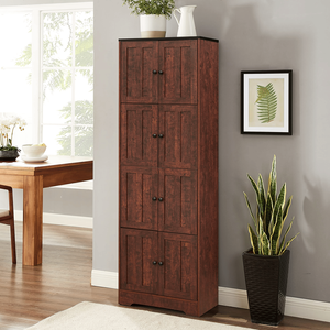 8-Door Tall Storage <b>Cabinet</b> with 4 Shelves <b>Wall</b>-mounted Living Room <b>Cabinet</b> for Kitchen Office <b>Bedroom</b> BathroomWaln - Product Image 2