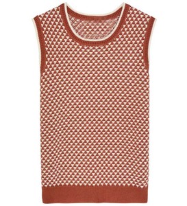 Pull sans manches en tricot pour femme à faible MOQ - Pull d'hiver personnalisé avec broderie - Doux, chaud, respirant, mode féminine en gros - Product Image 1