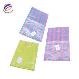 Durable HDPE en relieve Diecut rayado huecograbado impreso bolsas de compras de plástico personalizable precio competitivo ropa de supermercado - Product Image 1