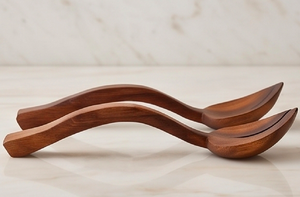 Wooden Fork Spoon <b>Stainless</b> <b>Steel</b> <b>Cutlery</b> Set Brown Color Ideal For Tabletop Kitchenware Dinnerware And Wedding Serving - Product Image 2