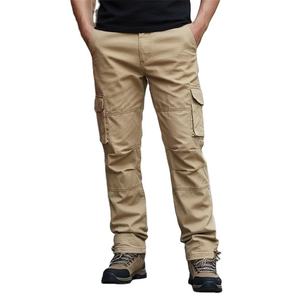 Pantalon de survêtement cargo pour homme, séchage rapide, en toile de coton, taille mi-haute, coupe ample, pour fitness et sport, logo personnalisé - Product Image 1