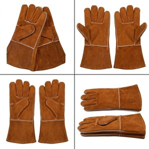 Gants de soudage en cuir de vachette pleine fleur certifiés CE 11 oz, avec manchette de sécurité, antidérapants, durables, résistants à la chaleur et aux étincelles, pour la lutte contre les incendies - Product Image 3