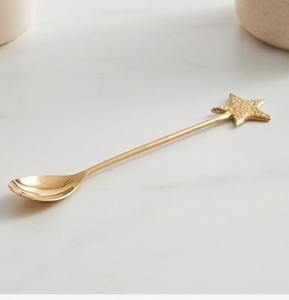 <b>Gold</b> Star Handle <b>Teaspoon</b> Glam Flatware Dishwasher Safe For Party Use Home Hotel And Tableware Use - Product Image 1
