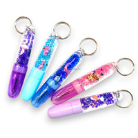 Porte-clés stylo liquide à effet de mouvement Dauphin 0,5 mm Plastique 10 cm Encre noire/bleue Promotionnel