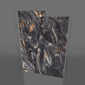 Carreaux muraux contemporains en porcelaine mate avec texture imitation pierre, couleur thé noir, pour salon. - Product Image 1
