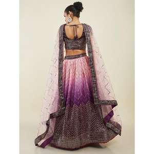 Cautivador Purple Sequins Art Seda Eventos Wear Lehenga Choli - Product Image 5