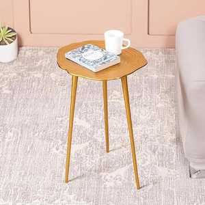 Title: Antique Bronze Metal Quatrefoil Side <b>Table</b> <b>Mirror</b> Top Geometric End <b>Table</b> Luxury Accent Furniture Nightstand For Living - Product Image 4