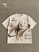 T-shirt Streetwear Col Rond Coupe Classique Personnalisable, Design Uni, Effet Délavé Vintage, Poids Lourd, Écologique, Séchage Rapide