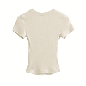เสื้อยืดครอปผู้หญิง ผ้าฝ้าย 100% แขนสั้น รุ่นเรียบหรู สำหรับฤดูร้อน - Product Image 1