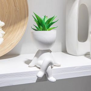 2 Pezzi di Piante Succulente Artificiali Uniche con Vasi a Forma Umana, Graziose Decorazioni per Ufficio per Donne e Uomini - Product Image 5