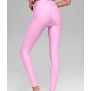 Nuevo Conjunto de Leggings y Sujetador Deportivo Transpirable de Spandex/Nylon de Cintura Alta para Yoga, Correr y Fitness con Diseño Sólido y Logotipo en la Cintura - Product Image 5