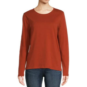 Camiseta Elegante de Manga Larga para Mujer, con Mezcla de Algodón Suave y Corte Holgado, Ideal para Uso Casual y Laboral - Product Image 4