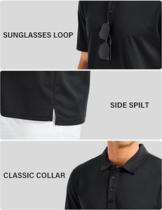 Polos personnalisés pour hommes, vêtements de sport, chemise de golf, polyester, élasthanne, sublimation, broderie, logo, séchage rapide, polo de golf - Product Image 4