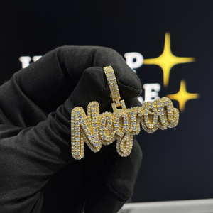Pendentif Prénom Personnalisé 2 Pouces Plaqué Or 14K Moissanite VVS Iced Out Collier Hip Hop Personnalisé Breloque Bijou - Product Image 5