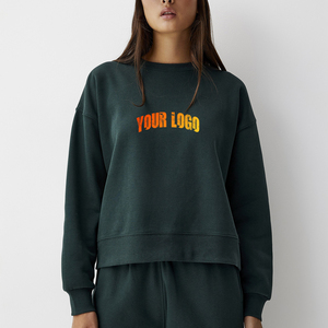 Proveedor de Ropa Personalizada al por Mayor, Sudaderas de Cuello Redondo con Lavado Ácido de 380 Gsm para Mujer - Product Image 1