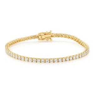 3.6CT Round Lab Grown Diamond Tennis <b>Bracelet</b> 9K Yellow Gold Wholesale Custom Fine Jewelry Manufacturer - Product Image 1