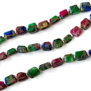 Multi Color Mohave Turquoise Faceted Nugget Beads 5x7-6x8MM Copper Turquoise Tumble Shape Loose Gemstone Beads Jewelry Making - Product Image 1