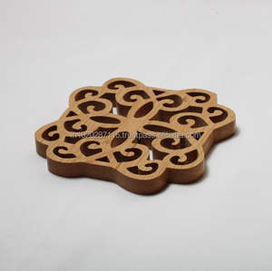 Posavasos de madera diseño de corte láser adecuado para fiesta de boda regalo personalizado Decoración de mesa ideas artesanales rústicas únicas - Product Image 5