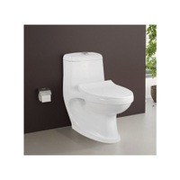 WC en céramique deux pièces populaire avec réservoir encastré, design moderne, chasse d'eau à fermeture lente, pour usage hôtelier, siphon en P, équipement sanitaire de salle de bain, bon prix