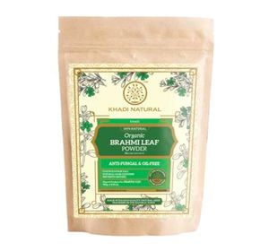 Polvo Orgánico de Hoja de Brahmi Natural Khadi, Polvo Herbal para el Cuidado del Cabello y Cuero Cabelludo, Ayuda a Mejorar la Fuerza, Textura y Brillo Natural del Cabello - Product Image 1