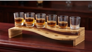Estante de Almacenamiento de Bambú Curvo de Doble Nivel Premium para Bebidas de Cocina, Diseño Minimalista y Duradero - Product Image 5