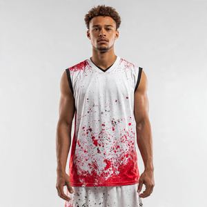 Conjunto de Uniforme de Baloncesto y Fútbol con Cuello en V, Sublimado, Pantalones Cortos, Chaleco sin Mangas, Ropa de Entrenamiento para Hombre - Product Image 4