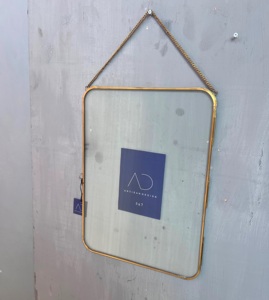 ARTISAN DESIGN Vertical round edges Metal Glass Hanging Photo <b>Frame</b> Chain Decorative Wall <b>Mounted</b> Home Office Wedding Decor - Product Image 2