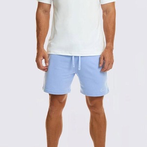 Men's Light Blue Cotton Bermuda Shorts Mid Waist <b>Drawstring</b> Casual Style For Men - Product Image 1