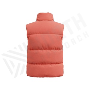 Quilted Vest Women's Stand Collar Zipper Front Solid Color Winter Warm Polyester Filling Regular Length - Product Image 2