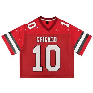 Nouvelle Arrivée Maillot de Football Américain Rétro en Maille 100% Polyester Coupe Boxy Imprimé Personnalisé avec Logo d'Équipe Anti-Transpiration - Product Image 1