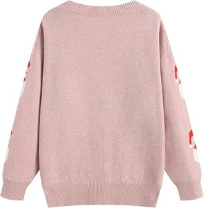 Pull ample à col rond et épaules tombantes pour femme – Coupe décontractée, respirant, style urbain streetwear, tricot confortable et ample - Product Image 2