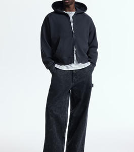 เสื้อฮู้ดดี้ซิปแบบสวมหัวทรงโอเวอร์ไซส์สำหรับผู้ชาย ผลิตตามสั่ง (OEM) พิมพ์ลายได้ตามต้องการ ผ้าถักเนื้อหนัก 360 กรัม ทรงหลวมไหล่ตก สไตล์สตรีทแวร์ เป็นมิตรต่อสิ่งแวดล้อม - Product Image 2