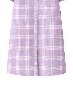 Robe chemise longue à carreaux lavande pour femme, boutonnée, décontractée, mi-longue, manches longues, personnalisable, vente en gros - Product Image 6