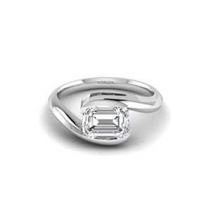 1CT Emerald Cut Moissanite Crossover <b>Band</b> <b>Ring</b> With 925 Silver for Unisex Fine Birthday Jewelry For Party Gift Charms - Product Image 4