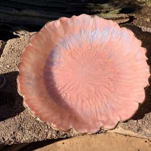 Moderna Tazón de Resina Ecológica Hecha a Mano de Color Rosa para Servir Frutas, Tazón Artístico para Ensaladas, Decoración de Mesa, Adorno para Bodas - Product Image 1