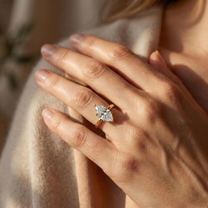 3CT Marquise Cut IGI Certified Lab Grown Diamond Engagement Ring for Women in 10K Yellow Gold Solitaire Ring - Product Image 2