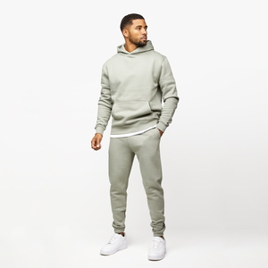 Ensemble de survêtement confortable pour homme, sweat à capuche et pantalon de jogging en polaire, tenue d'hiver décontractée pour la gym, coupe ample. - Product Image 6