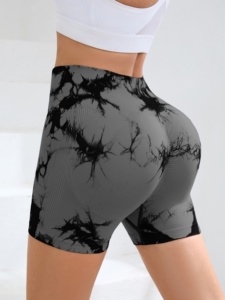 Shorts de yoga de cintura alta Omen Booty, shorts deportivos con efecto fruncido para gimnasio, fitness, entrenamiento, correr, ciclismo, con logo personalizado, OEM, ODM, marca privada. - Product Image 1