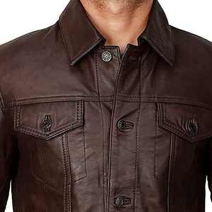 Buenos Precios, Alta Calidad, Chaqueta de Cuero para Hombre con Logotipo Personalizado, Diseño 2025, Chaqueta de Lona Transpirable para Invierno, Ropa Casual - Product Image 6