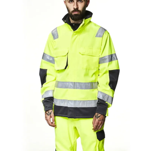 Conjunto Impermeable Unisex de Poliéster con Franjas Reflectantes, Chaqueta con Capucha y Pantalones, Uniforme de Trabajo - Product Image 5