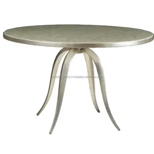 Table console de luxe en acier inoxydable faite à la main, forme ronde, mobilier moderne, tables de surface, de Zahid Exports (Inde) - Product Image 4